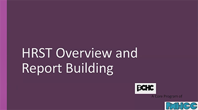 HRST Overview and Report Building